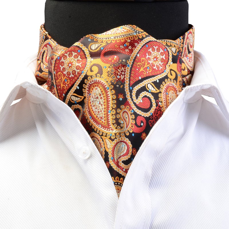 GUSLESON Men's Cravat Self Tie Paisley Jacquard Woven Floral Luxury Ascot (0602-01) - Image 2